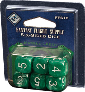 Fantasy Flight Games Dés d6 marbre vert avec chiffres blancs (6 x d6) 9781589948464