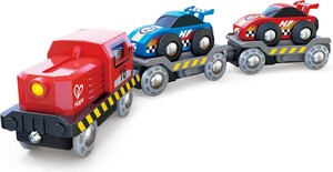 Hape Train de bois - Race car transporter 6943478025417