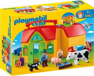 Playmobil Playmobil 6962 1.2.3 Ferme transportable avec animaux 4008789069627