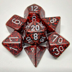 Chessex Dés d&d 7pc picotés "Silver Volcano" (d4, d6, d8, 2 x d10, d12, d20) 601982021160