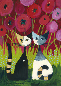 Heye Casse-tête 1000 Rosina Wachtmeister - Chats sous un auvent de pavot (Poppy Canopy) 4001689299002