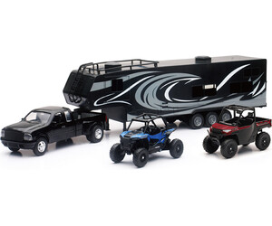 New-Ray Toys New Ray - Pick up en métal moulé avec remorque et véhicules côte-à-côte 093577370461