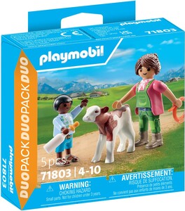 Playmobil Playmobil 71803 Duo Fermière avec enfant, biberon et veau 4008789718037