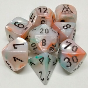 Chessex Dés d&d 7pc Lab dice Lustrous coquillage avec chiffres noirs (d4, d6, d8, 2 x d10, d12, d20) 601982038519