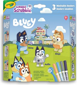 Crayola Scribble Scrubbie Bluey 3 figurines -CRAYOLA 063652537409