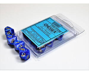 Chessex Dés 10d10 vortex bleu (10 x d10) 601982024116