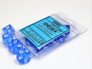 Chessex Dés 10d10 borealis bleu (10 x d10) 601982024031
