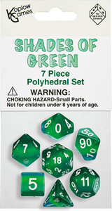 Koplow Games Dés d&d 7pc trois couleurs "Shades of green" 018183194218