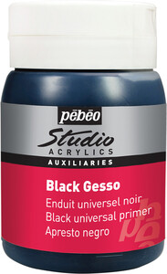 pébéo Acrylique Studio auxiliaire Gesso 500ml noir 3167865241355