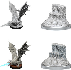 NECA/WizKids LLC Dnd unpainted minis wv19 White Dragon Wyrmling 634482905890