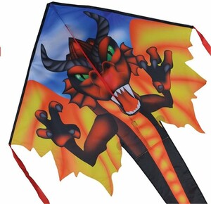 Premier Kites Cerf-volant monocorde large facile à voler Dragon rouge 46'' x 90'' 630104440992