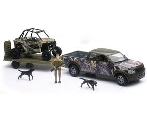 New-Ray Toys New Ray - Camionnette Camo avec Polaris RZR Camo et figurines 093577764567