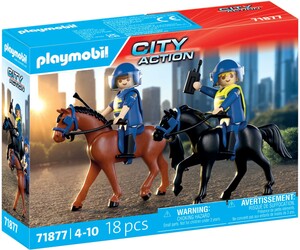 Playmobil Playmobil 71877 Deux policiers cavaliers avec leurs chevaux 4008789718778
