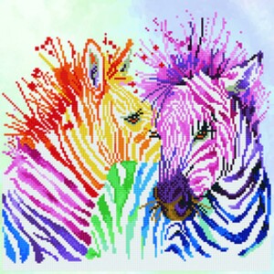 Diamond Dotz Broderie Diamant - Zèbre aux couleurs arc-en-ciel (Rainbow Zebra) (Diamond Painting, peinture diamant) 4897073244747