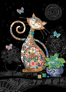Bug Art Carte fête Jewels chat heureux sans texte 5033678111483