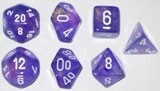 Chessex Dés d&d 7pc bor.purple w/white (d4, d6, d8, 2 x d10, d12, d20) 601982024567