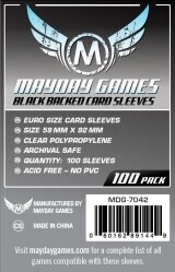 Mayday Games Protecteurs de cartes euro noir 59x92mm 100ct 080162891449