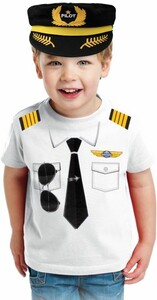 Costume de pilote t-shirt enfant Grand 817346026263