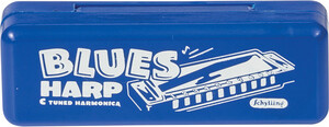 Schylling Blues harmonica in plastic case 019649216529