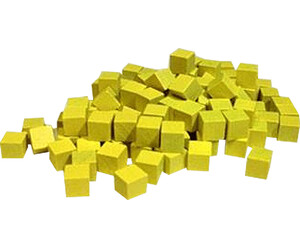 Mayday Games Pièces de jeu cube jaune bois 10 mm 