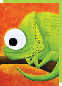 Staifany Gonthier Graphisme Carte de fête Gaston adaptation (caméléon) 