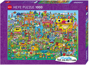 Heye Casse-tête 1000 Doodle Village, Burgerman 4001689299361