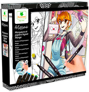 Sycomore Artissimo - 10 tableaux - marqueurs et papiers layout manga héroïne 3517130012553