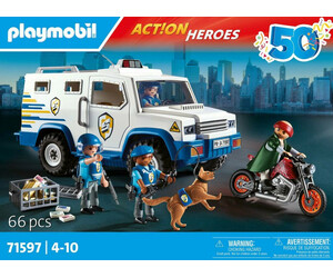 Playmobil Playmobil 71597 Vehicule de transport d'argent avec police 4008789715975