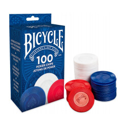 Bicycle jeton de poker en plastioc x100 - 3 couleurs 073854001042