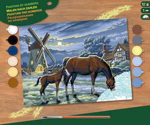 Sequin Peinture à numéro Peinture à numéro senior Chevaux ds la nuit 5013634004295