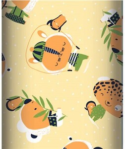 Lamarche Importation Papier cadeau Excellia 80g, Animaux fond jaune 2x0,70m 3663619183464