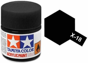 Tamiya Inc. Peinture x-18 semi-gloss black acry 4950344069347
