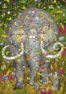 Heye Casse-tête 1000 Marino Degano - La vie sur l'éléphant (Elephant's Life) 4001689299217