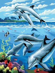 Royal & Langnickel Peinture à numéro junior dauphins 22.5x29.5cm 090672993731