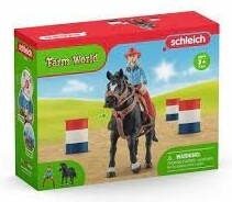 Schleich Schleich 42576 Cowgirl et tonneaux de racing 4059433473734