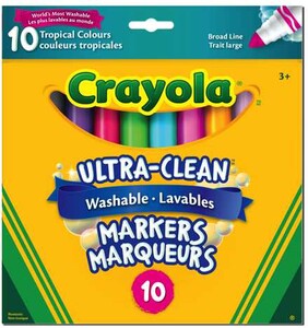 Crayola marqueurs lavables 10 couleurs tropicales trait large 063652781109