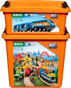 Brio Train Brio Train en bois Smart Tech sound - Ensemble de luxe de portiques d’action 33977 7312350339772