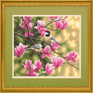 Dimensions PaintWorks Peinture à numéro Mésanges et magnolias 14x11" 91735 088677917357