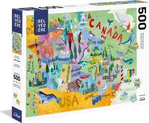 Belvedere Puzzle Casse-tête 500 Farida Carte Du Canada 061152650161