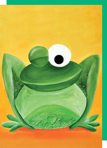 Staifany Gonthier Graphisme Carte de fête Mika la grenouille 