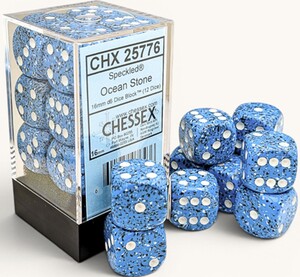 Chessex Dés 12d6 16mm Speckled ocean stone 601982076436