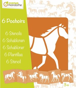 Avenue Mandarine 6 pochoirs ''chevaux'' 3065500426443