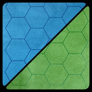 Chessex Tapis de combat deux côtés 1" hex 26x23.5" Bleu-vert (Battlemat) 601982033897