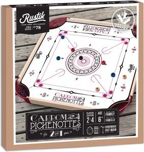 Rustik jeu de Pichenottes / carrom 2 en 1 - blanc (fr/en) 061404001215