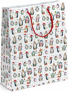 Sac cadeau Pingouins de Noël (14.2″ x 11.75″ x 6.5″) 5056053213817