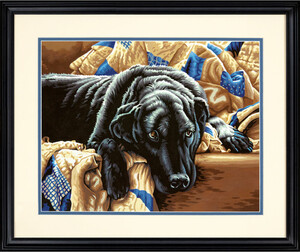 Dimensions PaintWorks Peinture à numéro Chien noir pêchés mignons 14x11" 91469 088677914691