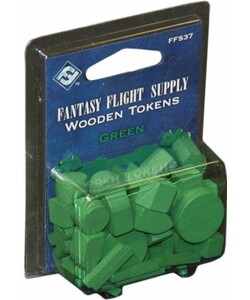 Fantasy Flight Games Pièces de jeu jetons vert bois 9781616610364