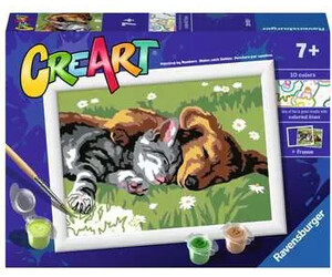 CreArt Peinture à numéro CreART Chien et chat endormis 4005556289301