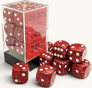 Chessex Dés 12d6 16mm Speckled lava stone 601982076573