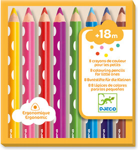 Djeco 8 crayons de couleur pour les petits 3070900090040